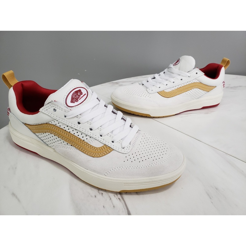 NEW WITHOUT‎ BOX - VANS Zahba VR3 Cush Shoe White/Red-Gold Mens Size 8